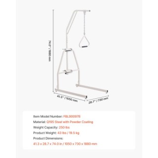 VEVOR Κρεμαστή Μπάρα Κλίνης για Κινητικότητα 250LBS με Σφιγκτήρα κα... VEVOR Κρεμαστή Μπάρα Κλίνης για Κινητικότητα 250LBS με Σφιγκτήρα κα...