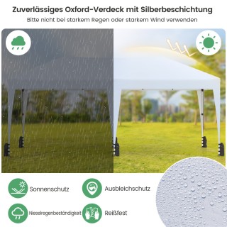 Costway Λευκή Αναδιπλούμενη Τέντα 3 x 6 m με Τσάντα με Ροδάκια και ... Costway Λευκή Αναδιπλούμενη Τέντα 3 x 6 m με Τσάντα με Ροδάκια και ...