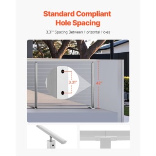 VEVOR Κολόνα Κάγκελου με Προ-Τρυπημένες Οπές 42x2x2 Ίντσες 1JZLGZXY...