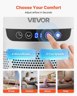 VEVOR Ανεμιστήρας Πύργου χωρίς Φτερά, Περιστροφή 65°, 12 Ταχύτητες,... VEVOR Ανεμιστήρας Πύργου χωρίς Φτερά, Περιστροφή 65°, 12 Ταχύτητες,...
