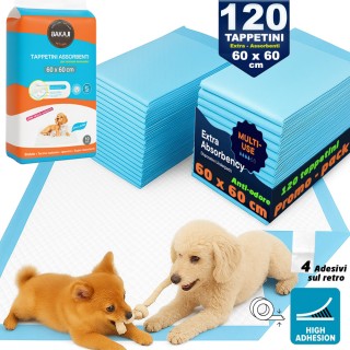 BAKAJI 120 x Πάνες Υγιεινής για Σκύλους με Αυτοκόλλητα Υπεραπορροφη...