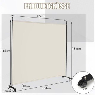 Costway Διαχωριστικό Χώρου με Μεταλλικό Πλαίσιο (184 x 30 x 184 cm)... Costway Διαχωριστικό Χώρου με Μεταλλικό Πλαίσιο (184 x 30 x 184 cm)...
