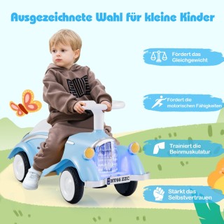 Costway Κλασικό Παιδικό Όχημα με Ποδόσφαιρο, Τιμόνι, Κόρνα & LED Φώ...