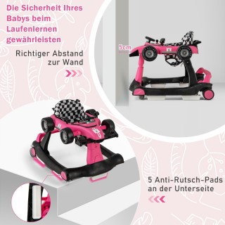 Costway Πολυλειτουργικό Περπατούρα 4 σε 1 με Ρυθμιζόμενο Ύψος και Τ...