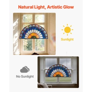 VEVOR Τζάμι Βιτρώ Τύπου Tiffany με Αλυσίδα 36 x 18 Ίντσες BYXCSBLBB...