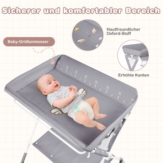 Costway Φορητή πτυσσόμενη αλλαξιέρα με ρυθμιζόμενο ύψος 3 θέσεων κα...