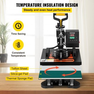 Μηχανή Θερμομεταφοράς VEVOR 10x12, 2σε1 για Μπλουζάκια & Καπέλα  DG...