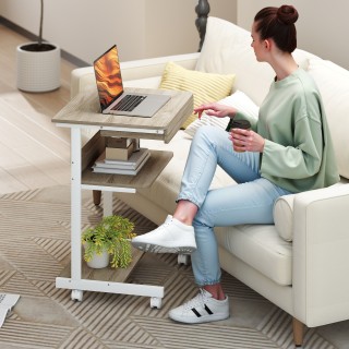 HOMCOM Γραφείο Υπολογιστή με Συρόμενο Συρτάρι, 2 Ράφια και 4 Ροδάκι... HOMCOM Γραφείο Υπολογιστή με Συρόμενο Συρτάρι, 2 Ράφια και 4 Ροδάκι...