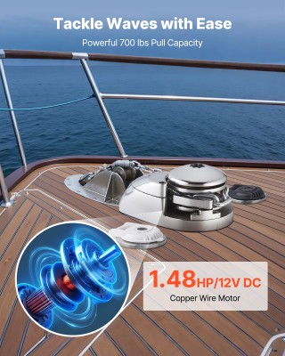VEVOR Κάθετος Ηλεκτρικός Βίντζι Άγκυρας 12V, 1100W, για Αλυσίδα & Σ...