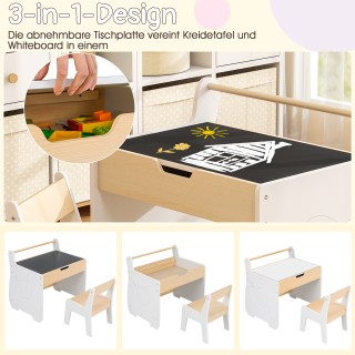 Costway Παιδικό Καλλιτεχνικό Σετ Τραπέζι & Καρέκλα από Ξύλο, Δράση... Costway Παιδικό Καλλιτεχνικό Σετ Τραπέζι & Καρέκλα από Ξύλο, Δράση...