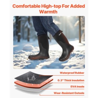 VEVOR Ανδρικές Αδιάβροχες Μπότες Εργασίας με Ατσάλινη Μύτη Μέγεθος ...