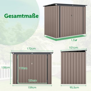 Costway  Καλαίσθητη Μεταλλική Καμπίνα για 2 Κάδους Απορριμμάτων σε ...