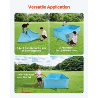 VEVOR Ορθογώνια Μπλε Μεταλλική Πισίνα Υπεδάφους 118 x 78 x 30 ίντσε...