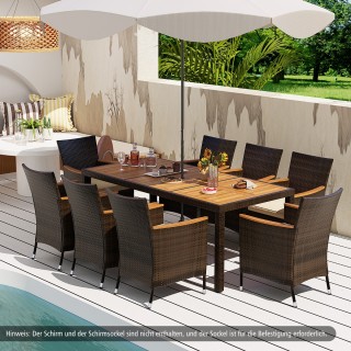 Costway Σετ Επίπλων Κήπου Rattan 9 Τεμαχίων για 8 Άτομα με Τραπέζι ... Costway Σετ Επίπλων Κήπου Rattan 9 Τεμαχίων για 8 Άτομα με Τραπέζι ...