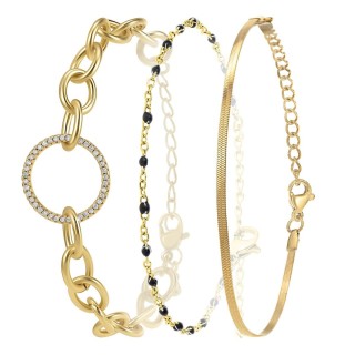 So Charm Σετ 3 Βραχιόλια διακοσμημένα με Κρύσταλλα Swarovski, Χρυσό... So Charm Σετ 3 Βραχιόλια διακοσμημένα με Κρύσταλλα Swarovski, Χρυσό...