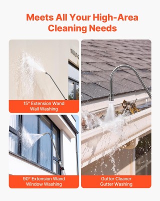 VEVOR Τηλεσκοπική Λόγχη Πίεσης Πλυστικού 7.62μ με Επεκτάσεις & Ακρο...