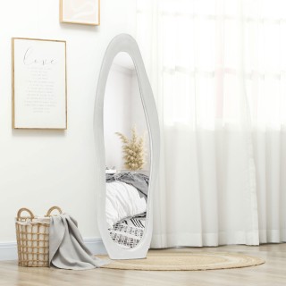 HOMCOM  Καθρέφτης Ολόσωμος με Κυματιστό Πλαίσιο από Βελούδο, Καθρέφ...