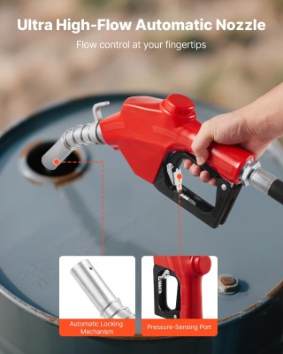 VEVOR Υψηλής Ροής Αντλία Μεταφοράς Καυσίμου 230V, 20 GPM (76 L/min)...