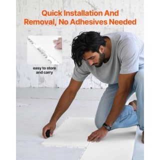 VEVOR Σετ Δαπέδου Γυμναστηρίου 8 Τεμ. Πλακίδια Παζλ Διασύνδεσης Γκρ...