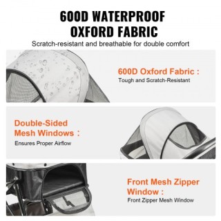 Καρότσι Κατοικιδίων VEVOR, 4 Τροχοί, 20kg, Αντιστρέψιμη Λαβή, Μαύρο... Καρότσι Κατοικιδίων VEVOR, 4 Τροχοί, 20kg, Αντιστρέψιμη Λαβή, Μαύρο...