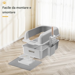 BAKAJI Ατσάλινη Λεκάνη Γάτας με Αντιολισθητικό Χαλάκι και Πλατφόρμα...