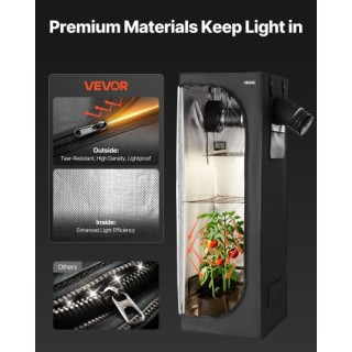 VEVOR Σετ Καλλιέργειας Εσωτερικών Χώρων, 60 x 60 x 180 cm, με Πλήρε...