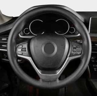 Κάλυμμα Τιμονιού Αυτοκινήτου με Διάμετρο 37-39εκ. από Δερματίνη Μαύ...