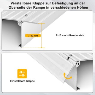 Costway  Ρυθμιζόμενη Ράμπα Εισόδου Αλουμινίου για Ασφαλή Πρόσβαση σ...