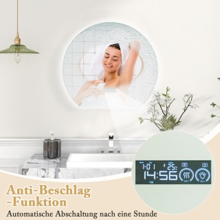 Costway  Καθρέφτης Μπάνιου με Ρυθμιζόμενο Φωτισμό LED και Λειτουργί...