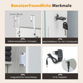 Costway  Πολυλειτουργική Ντουλάπα Κοσμημάτων με Καθρέφτη και Ρυθμιζ...