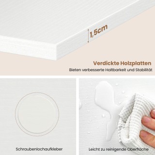 Costway Λευκό επιτοίχιο κρεμαστό ράφι 5 επιπέδων, κάθετο αιωρούμενο...