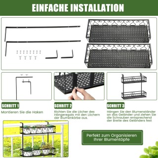 Costway Διώροφο κρεμαστό ράφι λουλουδιών με ρυθμιζόμενους γάντζους ... Costway Διώροφο κρεμαστό ράφι λουλουδιών με ρυθμιζόμενους γάντζους ...