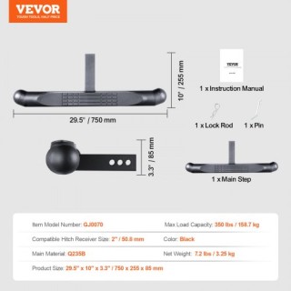 VEVOR Σκαλοπάτι Ρυμούλκησης για 2 Υποδοχή Προφυλακτήρα Αυτοκινήτου ... VEVOR Σκαλοπάτι Ρυμούλκησης για 2 Υποδοχή Προφυλακτήρα Αυτοκινήτου ...