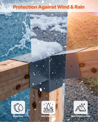 VEVOR 4x4 Τριπλής Κατεύθυνσης Πλάκες Στήριξης Κιόσκι 92x92mm (2-τεμ...