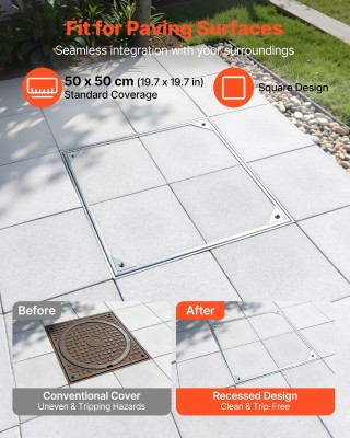 VEVOR Κάλυμμα Φρεατίου με Πλαίσιο, Αόρατο Κάλυμμα Πρόσβασης Σηπτική... VEVOR Κάλυμμα Φρεατίου με Πλαίσιο, Αόρατο Κάλυμμα Πρόσβασης Σηπτική...