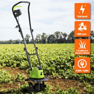 BAKAJI  Σκαπτικό 750W Ηλεκτρικό Σκαπτικό Φρέζα Ηλεκτρική Πλάτος Εργ...