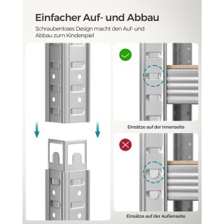 SONGMICS Σετ 2 τμχ Βαρέως Τύπου Ραφιέρα 5 Επιπέδων από Ατσάλι Ασημ... SONGMICS Σετ 2 τμχ Βαρέως Τύπου Ραφιέρα 5 Επιπέδων από Ατσάλι Ασημ...