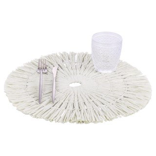 Villa DEste  Σετ 6 τμχ Στρογγυλό πλεκτό σουπλά 38 εκ από χαρτί Cact...