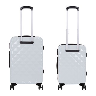 Galileo Σετ 2 λευκές βαλίτσες με 4 περιστρεφόμενες ρόδες 360 κλείδω...