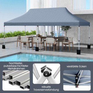 Costway Γκρι Πτυσσόμενο Σκηνικό Pop-up 300 x 600 cm με Τσάντα Μεταφ... Costway Γκρι Πτυσσόμενο Σκηνικό Pop-up 300 x 600 cm με Τσάντα Μεταφ...