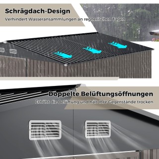 Costway Μεταλλικό Γκαρνταρόμπα 350x350x198 cm με Σκεπή & 4 Αεραγωγο...