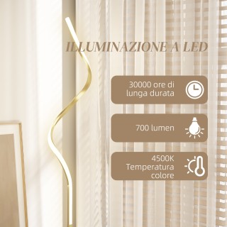 HOMCOM  Λάμπα Δαπέδου LED Σπιράλ με 3 Ρυθμιζόμενες Φωτεινότητες και...