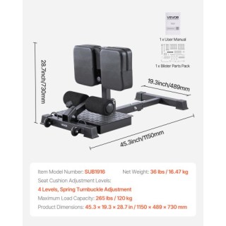 VEVOR Πολυλειτουργική Μηχανή Sissy Squat - Διαστάσεις 1150 x 489 x ... VEVOR Πολυλειτουργική Μηχανή Sissy Squat - Διαστάσεις 1150 x 489 x ...