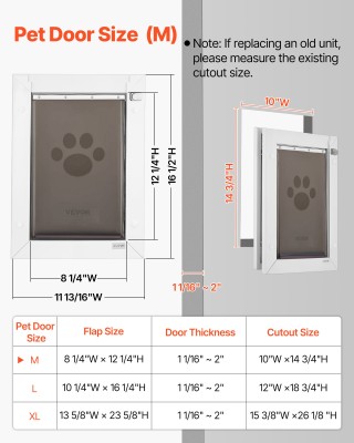 VEVOR Μεσαία Πόρτα Κατοικίδιων με Τρεις Μαγνητικές Πτέρυγες & Μεταλ...