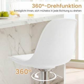 Costway Σετ 2 Μπαρ Σκαμπό: Περιστρεφόμενη Καρέκλα Μπαρ 360° με Ρυθμ...