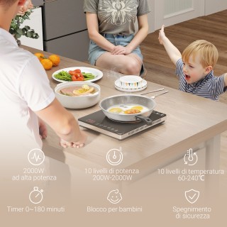 HOMCOM Επαγωγική Εστία με Ρυθμιζόμενη Ισχύ και Θερμοκρασία, 31x27x4...