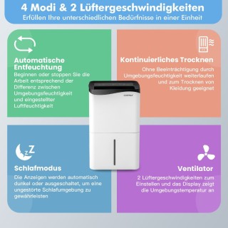 Costway  Ηλεκτρικός Αφυγραντήρας 25L/24h για Χώρους έως 60m² ES1036...