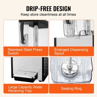 VEVOR  Εμπορικός Διανομέας Ποτών 12L για Κρύο Χυμό/Ποτό Πάρτι SYYLJ...