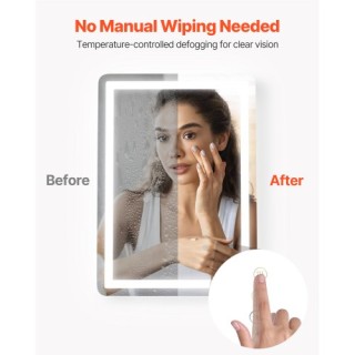 VEVOR Καθρέφτης Μπάνιου LED με 3 Χρώματα και Αντιθαμβωτική Λειτουργ...