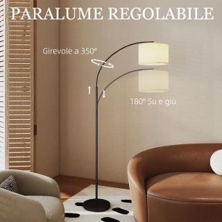 HOMCOM Ρυθμιζόμενη Λάμπα Δαπέδου LED με Τηλεχειριστήριο, 11 Θερμοκρ...